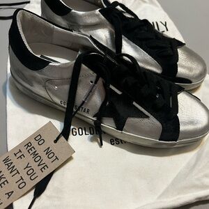 ****BRAND NEW with tags**** Golden Goose Super Star Black and Silver size 38